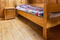 Bedroom in a Wooden Chalet Royalty Free Stock Photo