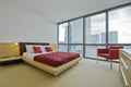 Bedroom overlooking canary wharf Royalty Free Stock Photo