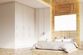 Bedroom with picture, ligth wood, side