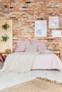 Bedroom with pink additions Royalty Free Stock Photo