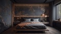 Bedroom with a platform bed with a low profile