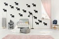 Bedroom with sheep wall stickers Royalty Free Stock Photo