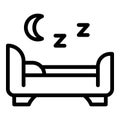 Bedroom sleeping icon, outline style