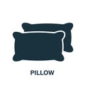 Bedroom Soft Cushion Glyph Pictogram. Pillow for Comfort Sleep Silhouette Icon. Home Textile for Comfortable Relax Sign