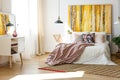 Bedroom in warm colors Royalty Free Stock Photo