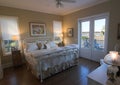 Bedroom with waterfront view Royalty Free Stock Photo