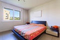 Bedroom with window with blue sky Royalty Free Stock Photo