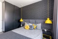 Bedroom with yellow accents