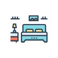 Color illustration icon for Bedrooms, dorm and dormitory