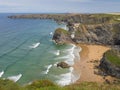 Bedruthan Beach in Cornwall Royalty Free Stock Photo