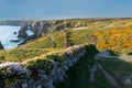 Bedruthan Steps landscape in Corwal United Kingdom Royalty Free Stock Photo