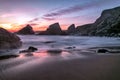 Bedruthan Steps Sunset Royalty Free Stock Photo