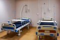 Beds for patients in the hospital ward