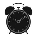 Bedside clock icon in black style isolated on white background. Sleep and rest symbol stock vector illustration.