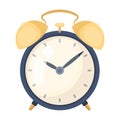 Bedside clock icon in cartoon style isolated on white background. Sleep and rest symbol stock vector illustration.