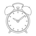 Bedside clock icon in outline style isolated on white background. Sleep and rest symbol stock vector illustration.
