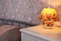 Bedside lamp home bedroom detail Royalty Free Stock Photo