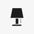 Bedside lamp icon. Bedroom light, table lamp symbol