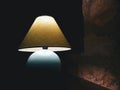 Bedside night illuminated lampshade light lamp Royalty Free Stock Photo