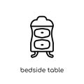 Bedside table icon from Furniture and household collection. Royalty Free Stock Photo