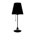 Bedside table lamp Silhouette Illustration Vector Royalty Free Stock Photo