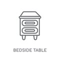 Bedside table linear icon. Modern outline Bedside table logo con
