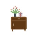 Bedside table vector