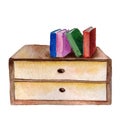 Cute bedsidw table with colorful books