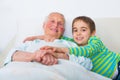 Bedtime with grandchildren Royalty Free Stock Photo