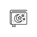 Bedtime stories book line icon