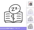 Bedtime read book simple thin line vector icon