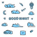 Bedtime vector illustrations on white