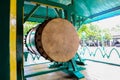 Bedug is large double-barreled drum with water buffalo leather on both sides, has a deeper & duller sound, used among moslim in