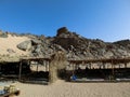 Beduin camp with tents in desert near sharm el sheikh, egypt