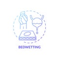 Bedwetting blue gradient concept icon