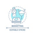 Bedwetting turquoise concept icon