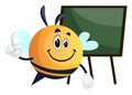 Bee as a teacher, illustration, vector Royalty Free Stock Photo