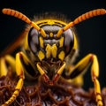 Close-up Photo Of Yellow And Black Hornet In Caras Ionut Style