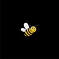 Bee cartoon icon isolated on dark background Royalty Free Stock Photo