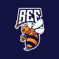 Bee cartoon mascot logo