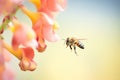 bee climbing on a snapdragon bloom Royalty Free Stock Photo