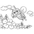 Bee Coloring Pages vector Royalty Free Stock Photo