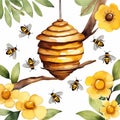 Bee family honey hive