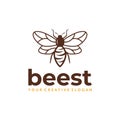 Bee Farm Logo. Bee Honey Logo Design vector Royalty Free Stock Photo