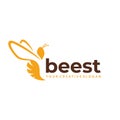 Bee Farm Logo. Bee Honey Logo Design vector Royalty Free Stock Photo