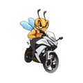 Bee on a bike mascot design