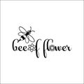 Bee of flower exclusive logo Royalty Free Stock Photo