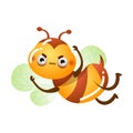 Bee flying with annoyed face vector illustration
