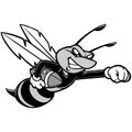 Bee Football Mascot Illustration Royalty Free Stock Photo