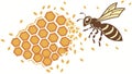 Bee with Fragmented Honeycomb, Abstract Design, vector design Generative AI Royalty Free Stock Photo